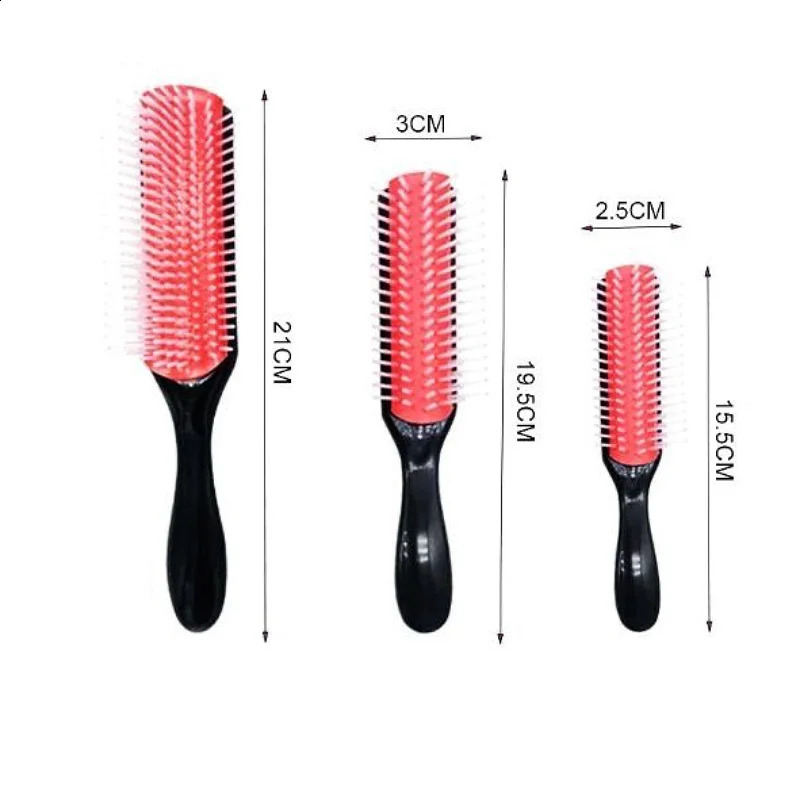 9-Row Detangling Hair Brush Detangler Hairbrush Scalp Massager Straight Wet Comb for Women Men Salon Curly hair brush 241225