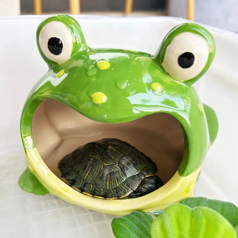 Turtle Pet House for Small Pet Items Ceramic Frog Cage for Lizard Tree Turtles Tree Frog Hamster Pet Products Reptiles
