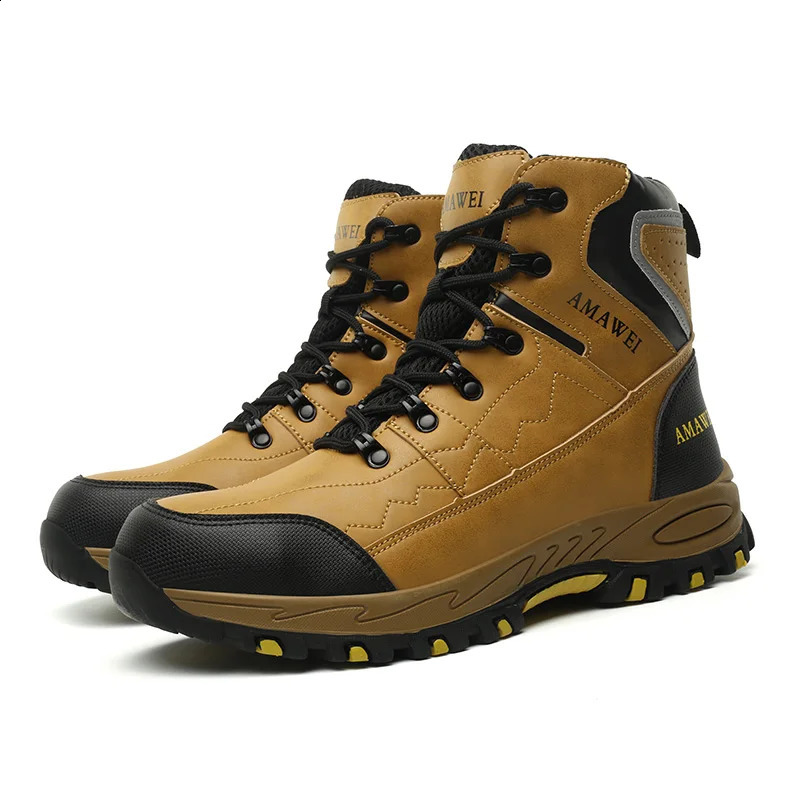 Mens Safety Work Boots Steel Toe Shoes Anti-puncture Anti-static Protective Boots Indestructible Non Slip Boots Waterproof Boots 241226