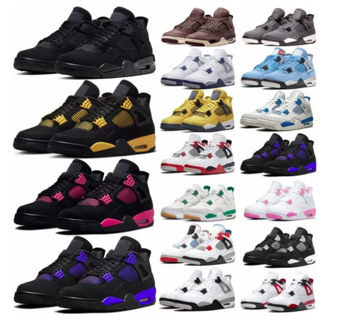 kids shoes 4 designer 4s baby basketball sneakers youth toddler infants boys military black cat shoe kid running trainers Children Girls Red Thunder Sneaker Big kids