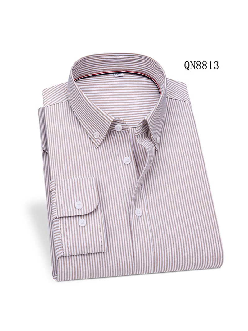 H572 Men's casual business long-sleeved shirt cotton loose solid color long sleeves