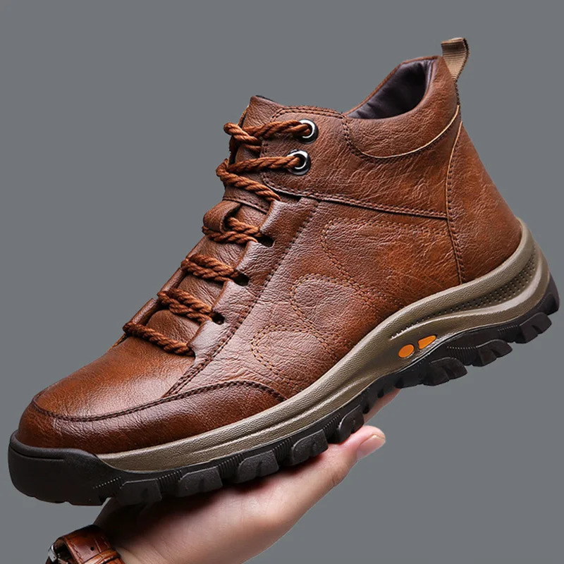 Autumn Winter Boots Men Genuine Leather Shoes Thick Sole Cow Male Snow Fashion Mens Ankle KA270 241225