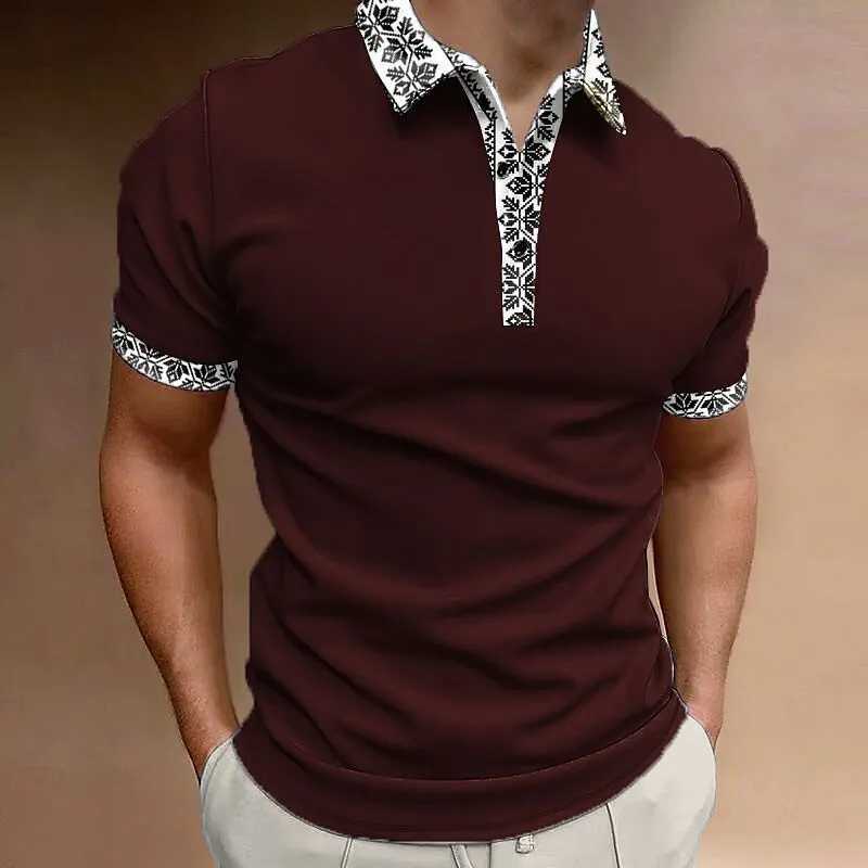Fashion MenS Polo Shirt 3d Solid Color Printed Loose Oversized Shirt Men Clothing Summer Casual Short Sleeved Daily Street TopsXJ241225