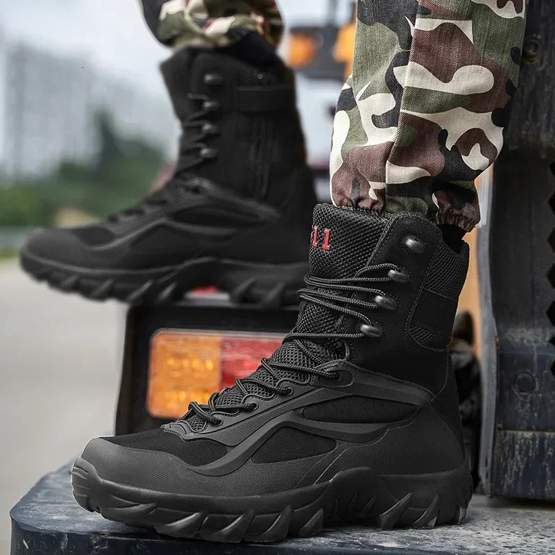 Mens Boot Combat Ankle Tactical Big Size Male Shoes Work Safety Motocycle Outdoor Boots 241225
