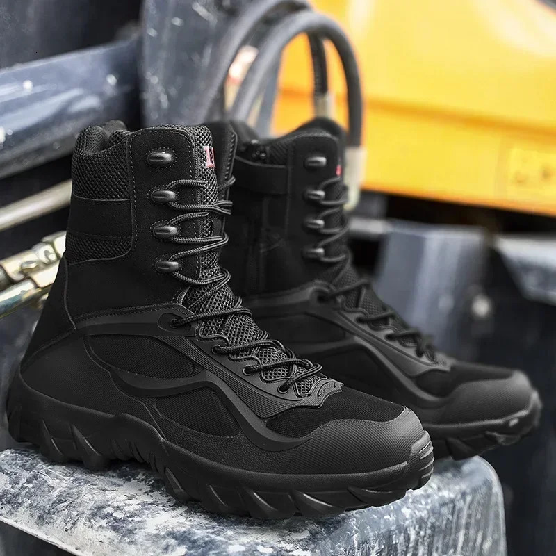 Mens Boot Combat Ankle Tactical Big Size Male Shoes Work Safety Motocycle Outdoor Boots 241225