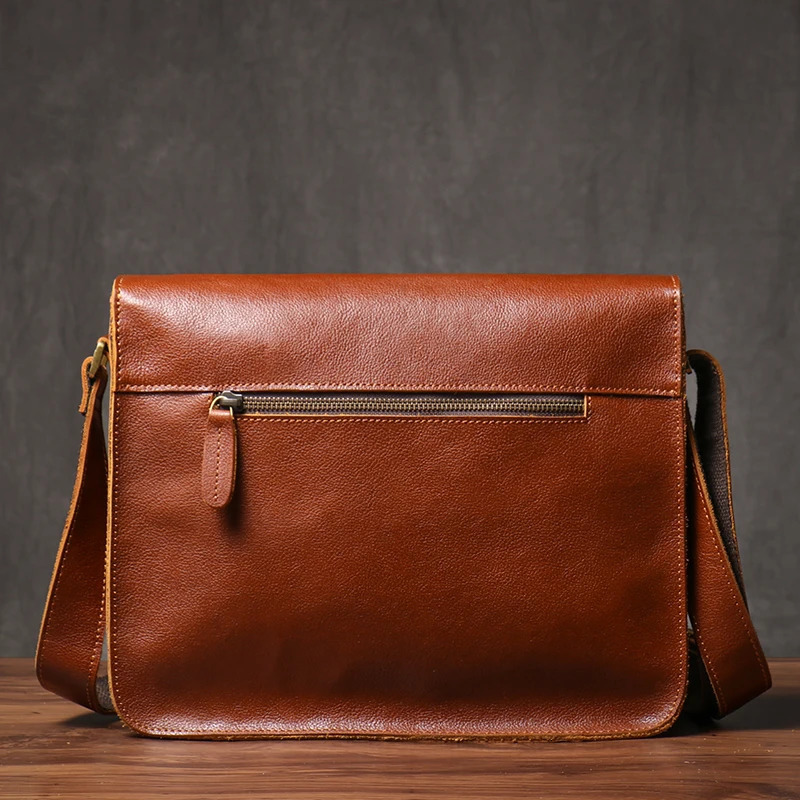ROOG Mens Real Leather Shoulder Sling Bag High Quality Cowhide Crossbody Vintage Deluxe Weekend Messenger Bags For 12 Inch IPad 241225