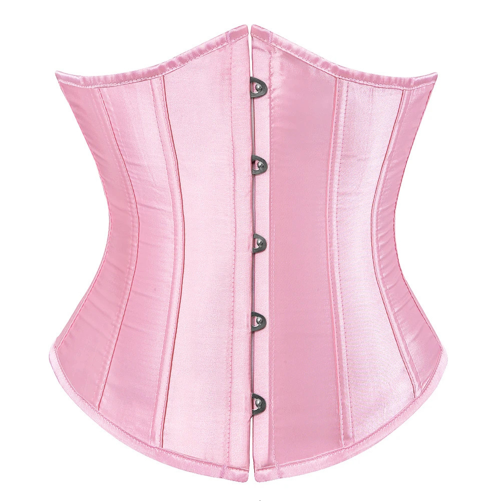 Women Gothic Sexy Satin Underbust Corset Bustier Top Waist Cincher Slimming Body Shaper Corsets Bustiers Lingerie Plus Size 241225