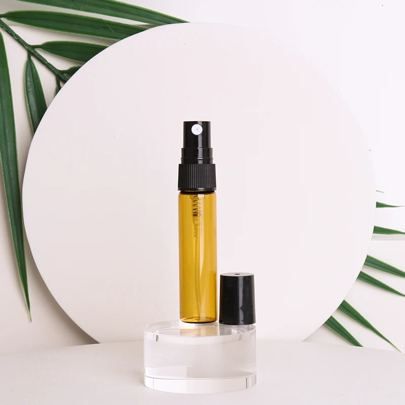 Special sale 50/piece 5ml brown high quality glass perfume bottle essential oil cologne mini spray bottle for travel essentials 241225