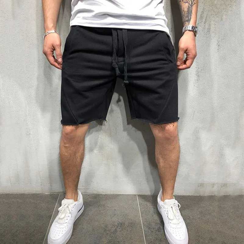 Mens Shorts Wild Style Solid Color Ripped Short Pants Jogger Workout Shorts Men W241226