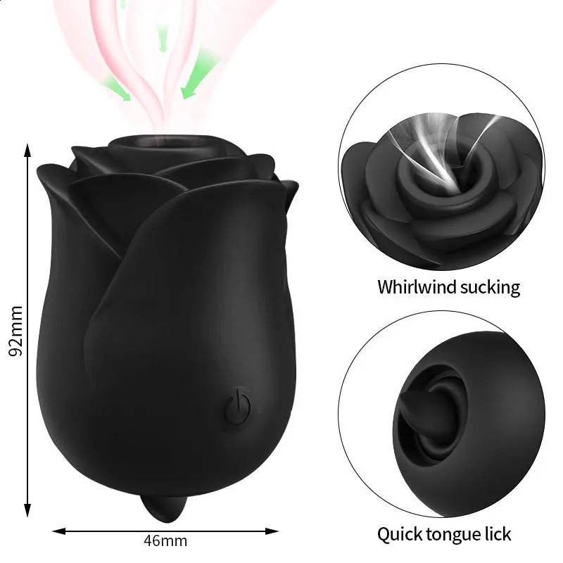 Rose Tongue Licking Sucking Sex Toys Silicone Love Egg Female 6 Speed Clitoris GSpot Stimulating Women Breast Vibrator Shop XXX 241226