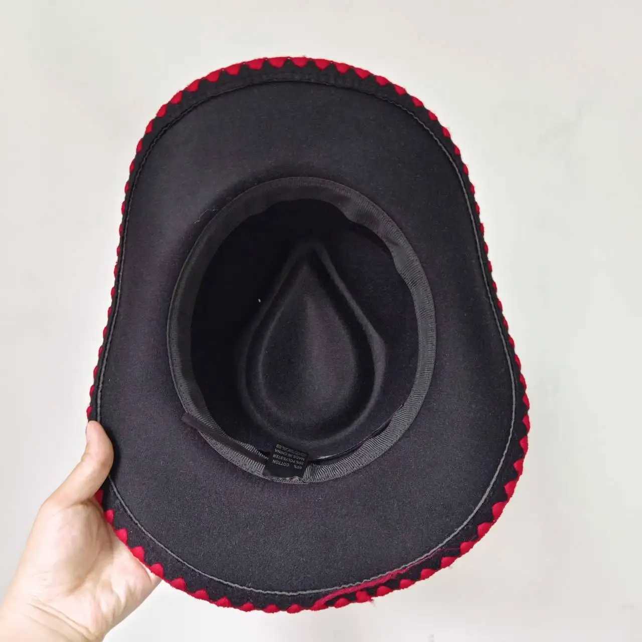 New denim hat knitted edge European and American jazz hat mens and womens jazz denim hat winter climbing hat W241225