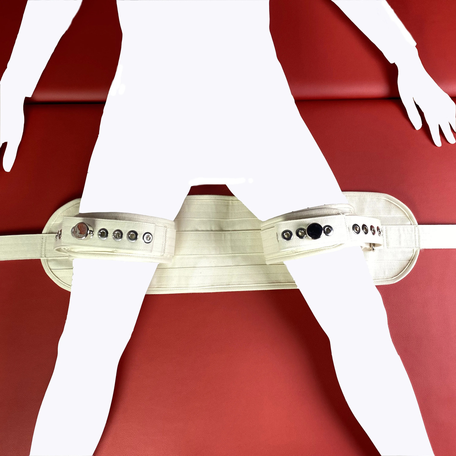 Bondage Gear Lying Bed Legs Magnetic Lock Restraint Belt for Thigh to Bind Agitated Patients Seclusion Adjustable Bondage Strap 241226