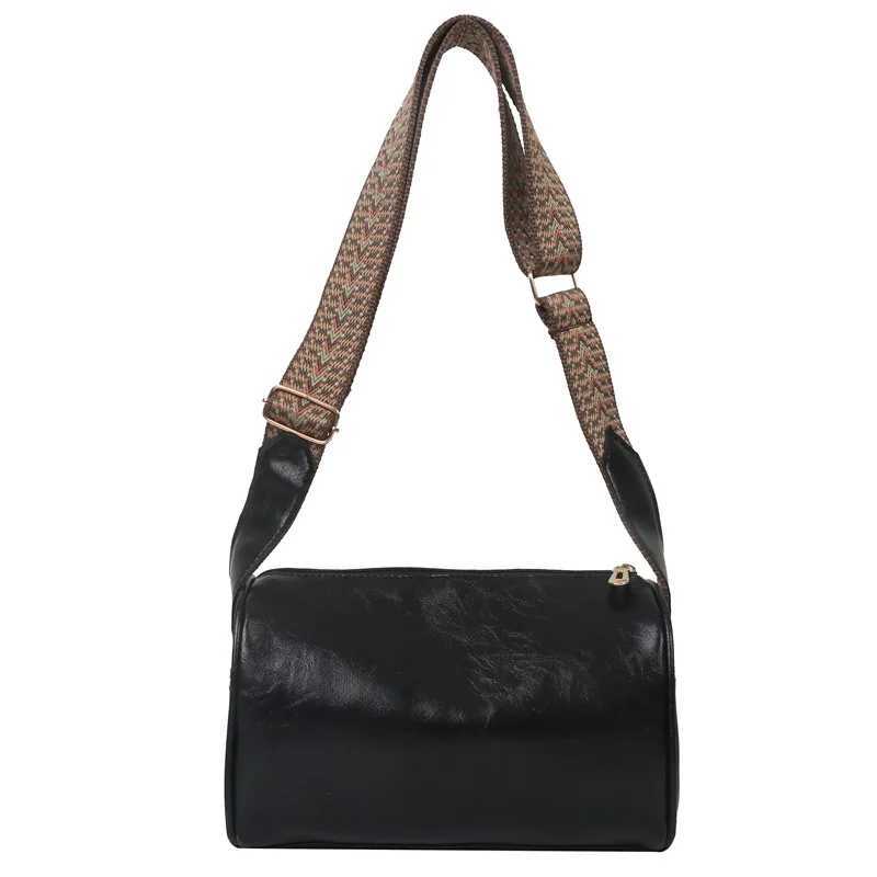 Women Vintage PU Leather Bost Small Handbags and Purse Fi Designer Crossbody Bag Female Casual Travel Pillow Shoulder BagXJ241225