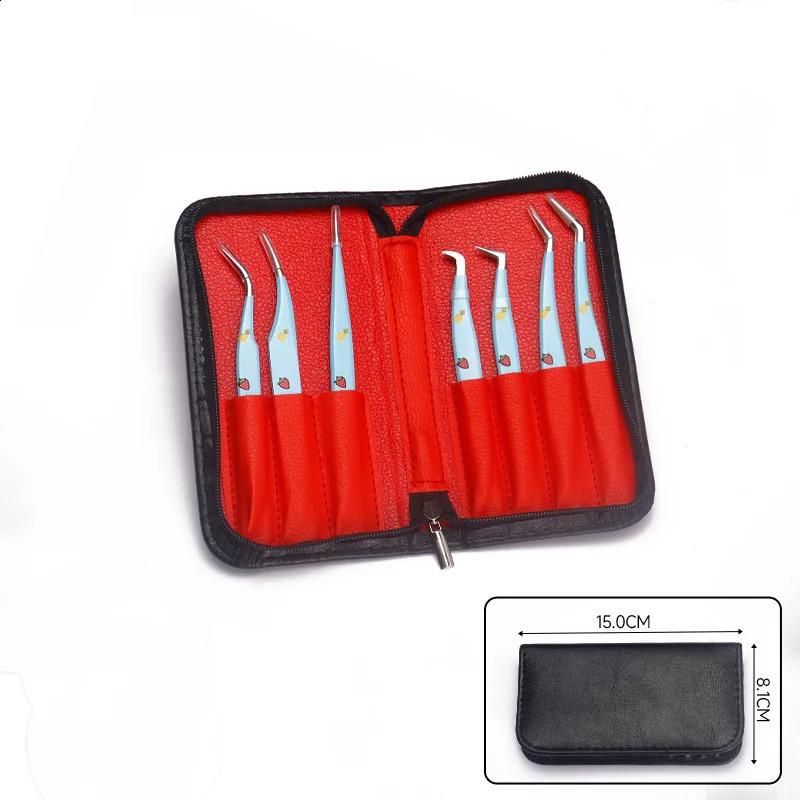 6/7Pcs False Lashes Tweezers Set Curved Straight for Fake Eyelashes Extensions Eyebrow Hair Clip Tongs Nail Art Makeup Tool 241223