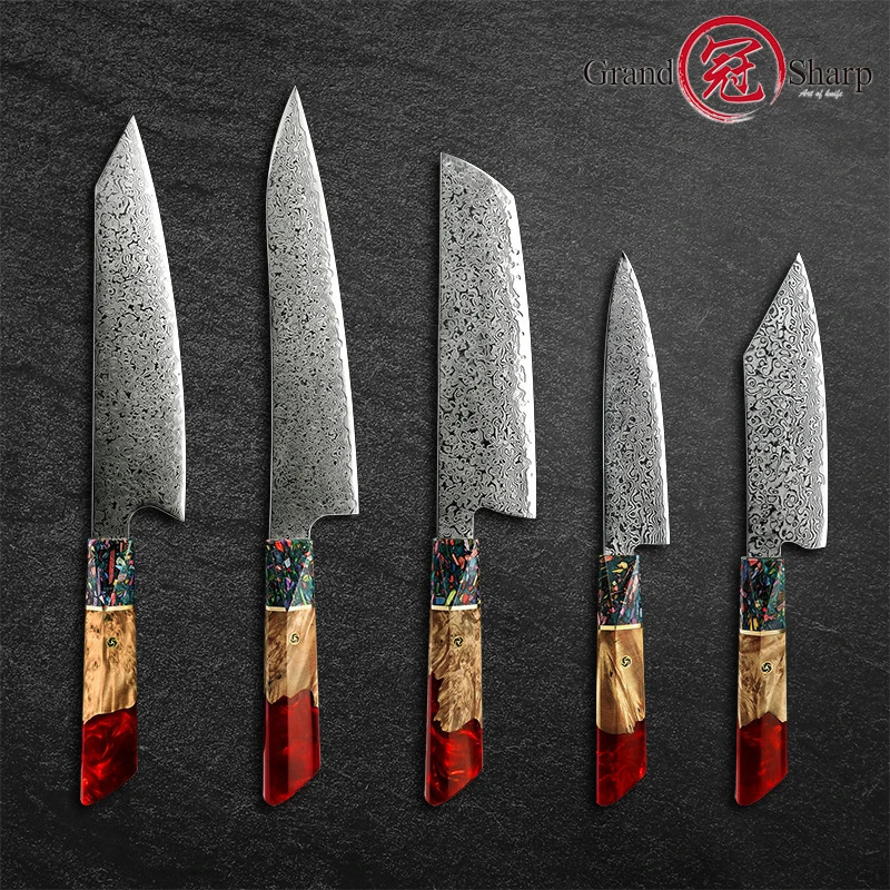 Grandsharp 1-5 piece kitchen knife set 67 layer Japanese Damascus knife AUS-10 steel chef practical knife sashimi knife 241225