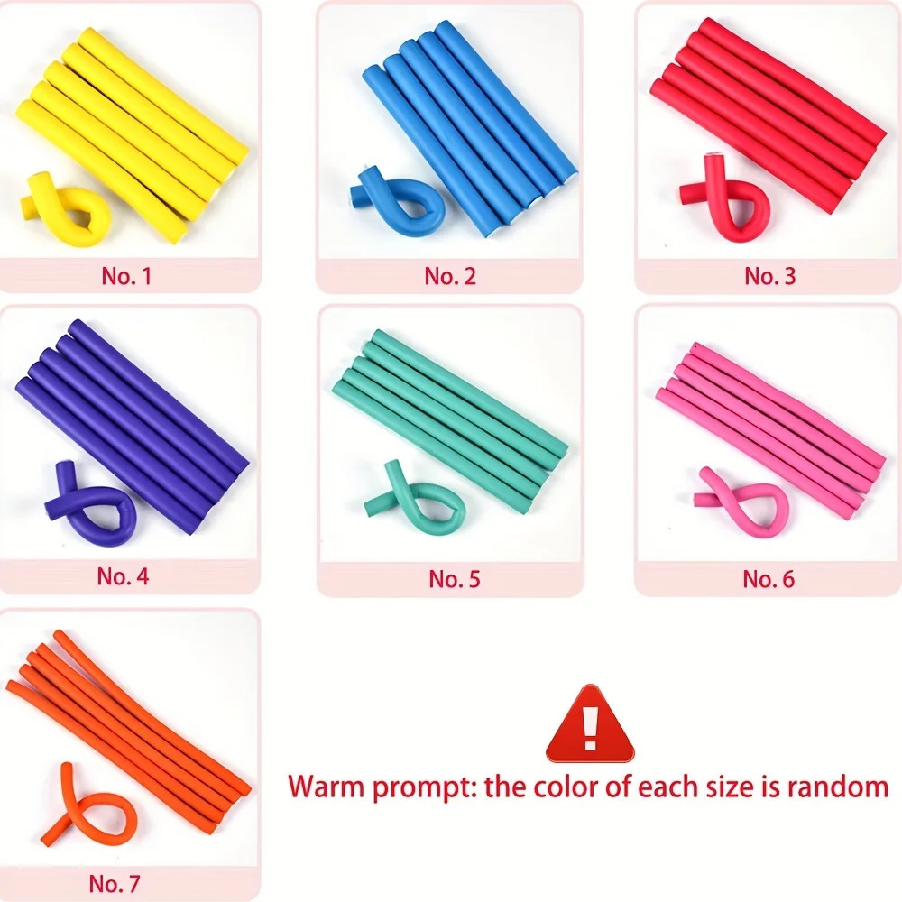 42 Pcs/Lot Heatless Curling Rod Soft Sponge Hair Curler Roller Foam Bendy Twist Curls Tool DIY HairStyling Hairdressing Tools 241225