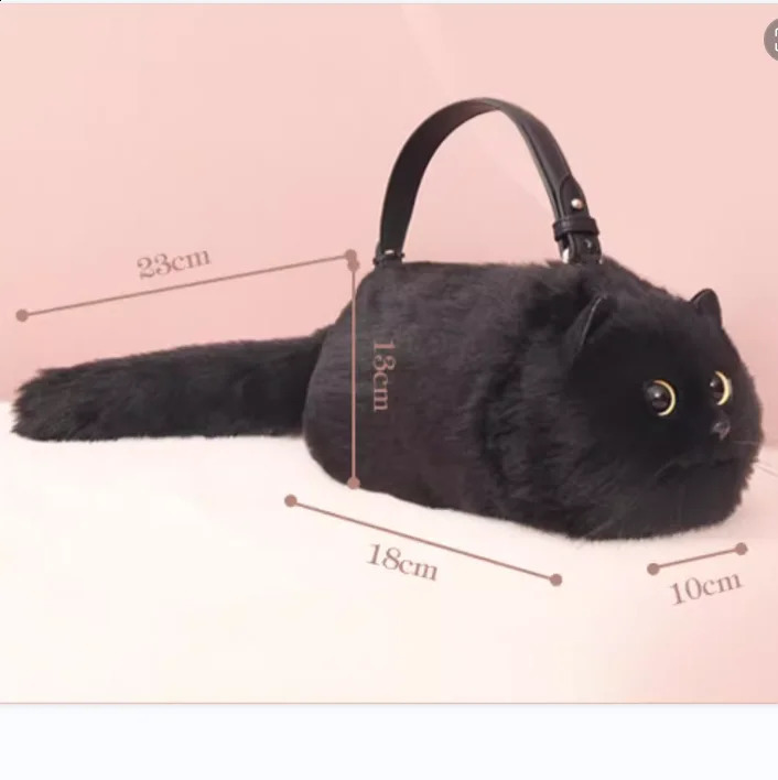 One Shoulder Bag Female Small Man Versatile Hand Made Autumn and Winter Plush Cute Cat Bag241226ww12bj