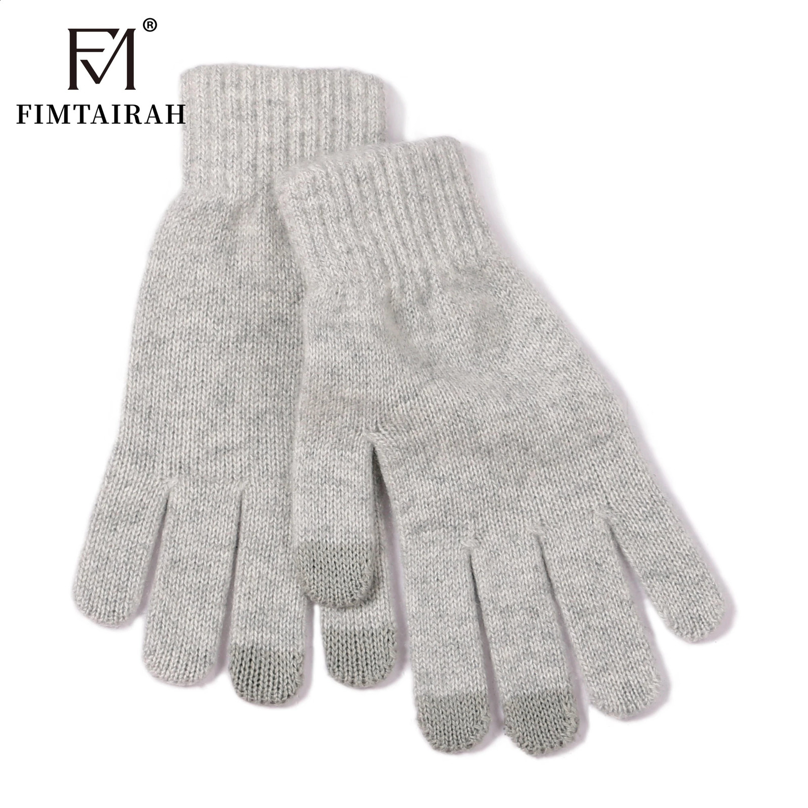 Inner Mongolia cashmere gloves for men and women autumn and winter warm and cold double strand knitted wool solid 241226