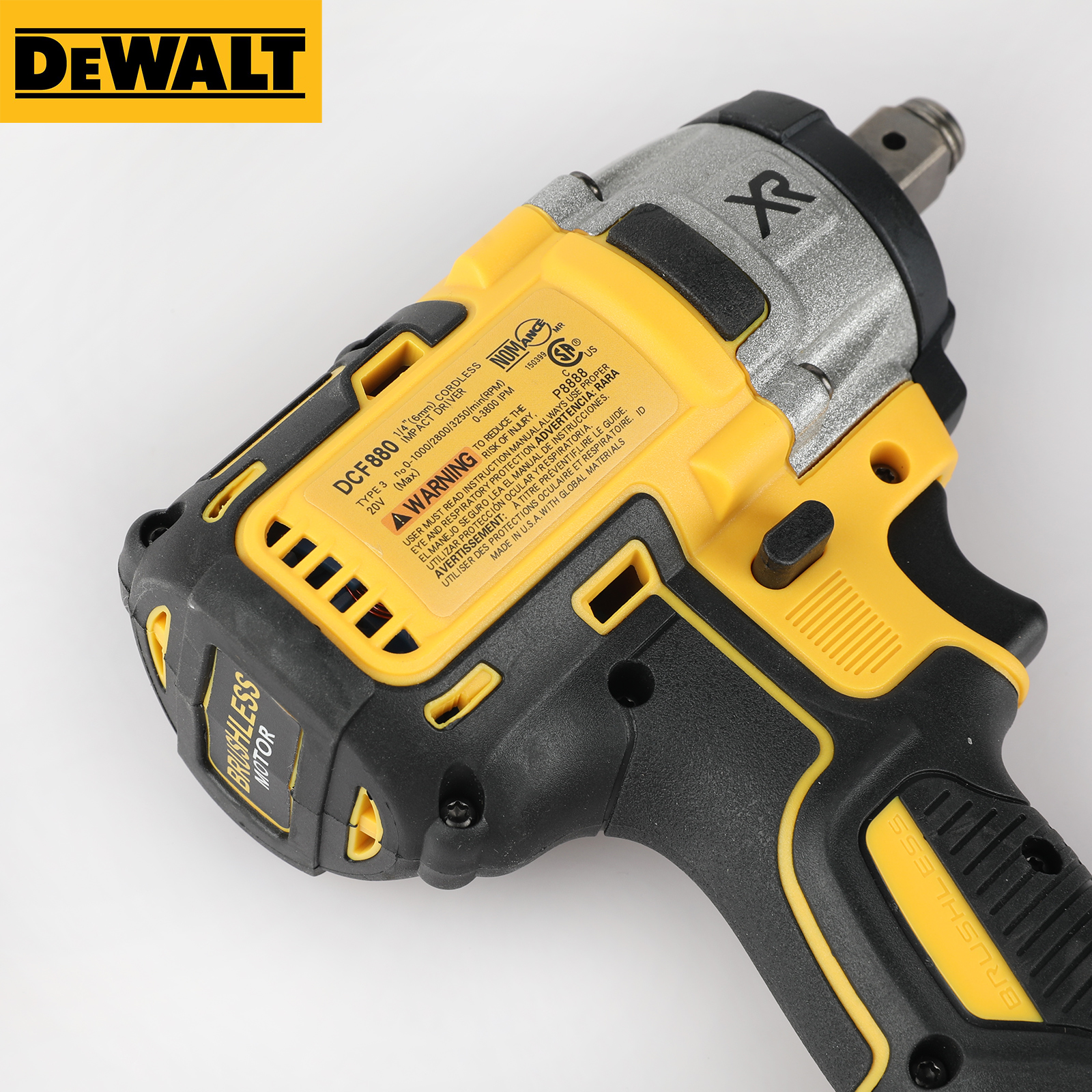 Dewalt DCF880 Cordless Impact Wrench 203N.m Compact Electric Wrench Recharge Power Tools For 20V Lithium Battery,WIth LED light ring (Tool Only )