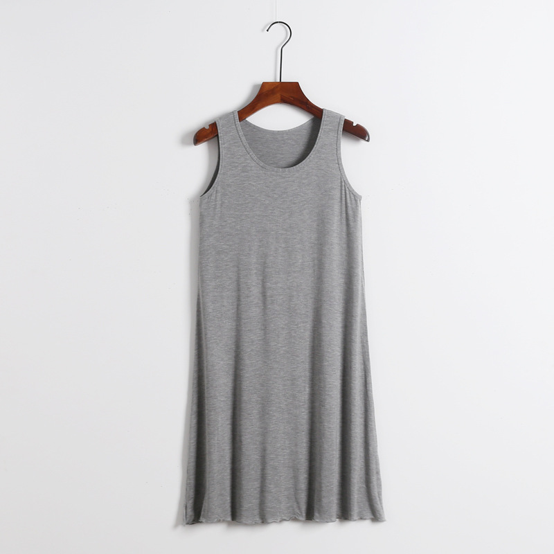 B597-Spring and summer solid color modal long pajamas outer wear sexy ladies fashion simple slim long suspender skirt