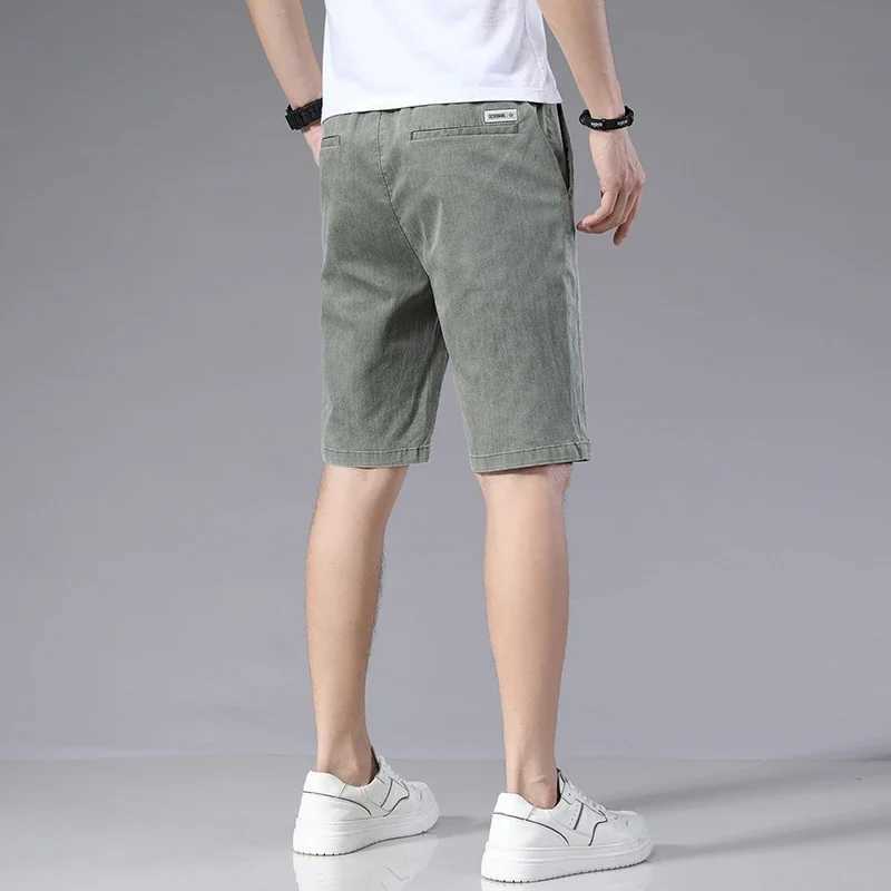 Summer denim shorts mens pure cotton drawstring gym shorts loose fit suitable for khaki running pants mens W241226