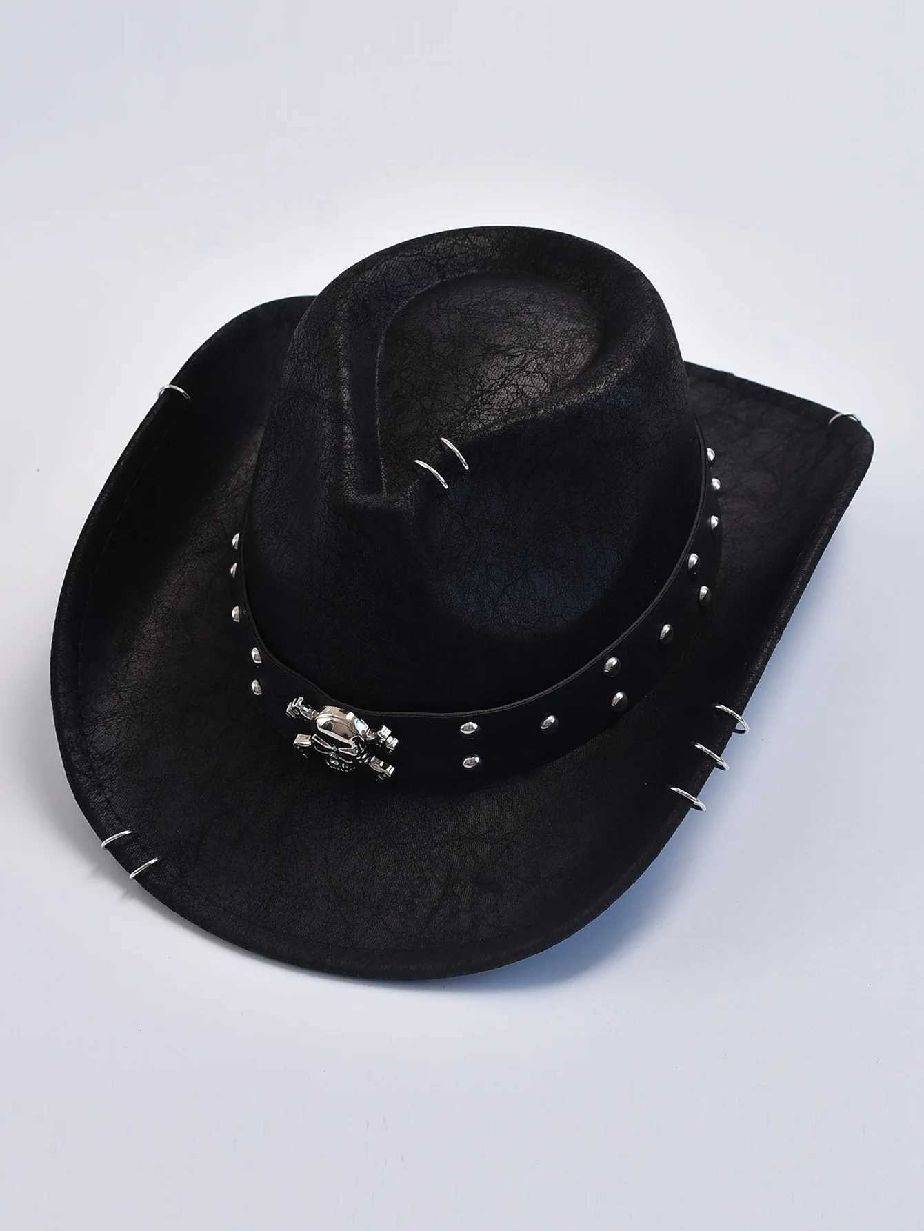 Artificial leather retro western mens cowboy hat gentleman jazz hat Panama cowboy hat Sombrero Hombre W241225