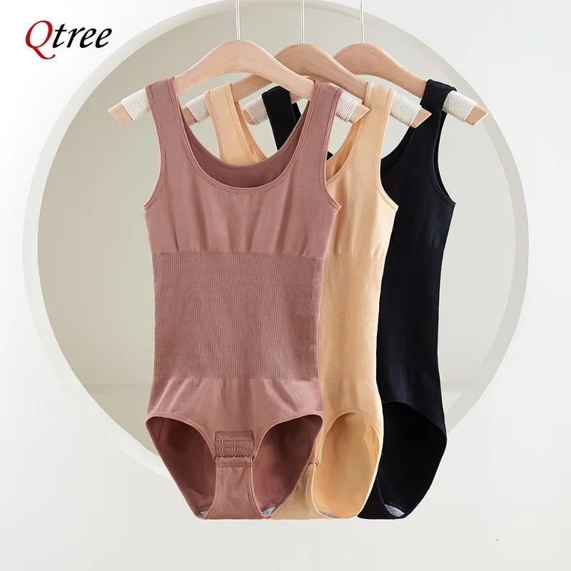 Qtree Plus Size XS-5XL Seamless Full Body Shaper Waist Trainer Panties Women Butt Lifter Tummy Control Bodysuits Slimming Panty 241225