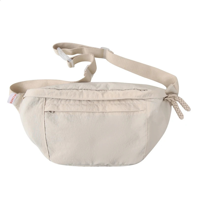 Large capacity mens waist bag Fanny bag Street hip-hop waist bag Casual unisex cross body chest bag Outdoor nylon strap bag 241223