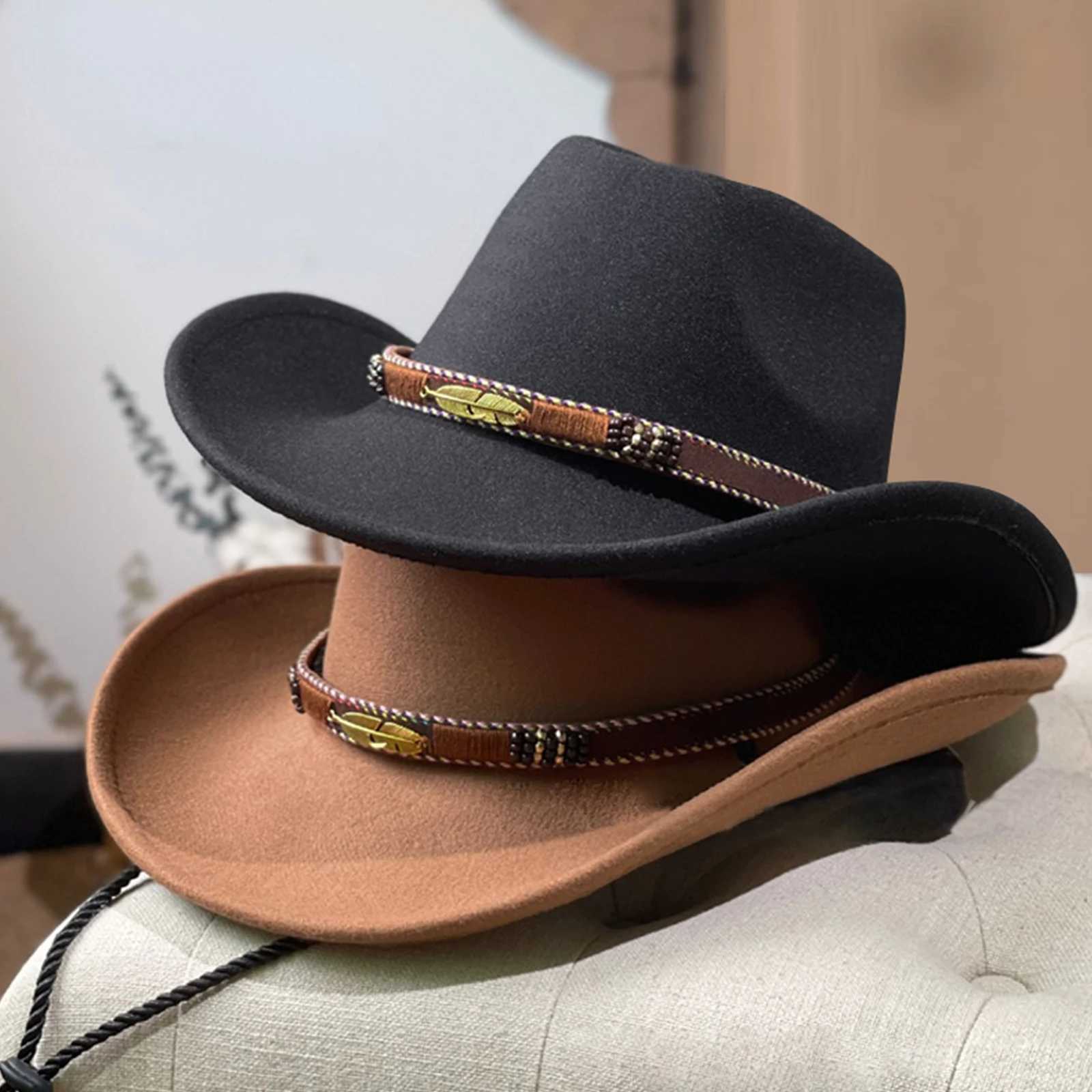 American western cowboy hat Childrens autumn and winter outdoor travel performance hat Big cone Xizang wool jazz hat W241225