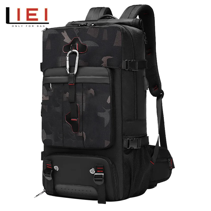 75L Thick Travel Backpack Men Business Backpack School USB Bag Large Capacity Laptop Waterproof Fashion Backpack 241225