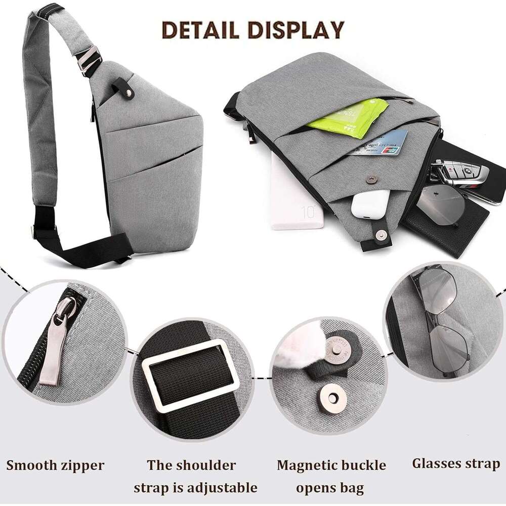 Travel Purses Anti Theft Safe Slim Sg CrossBody Bag, Personal Flex Bag for Men&Women