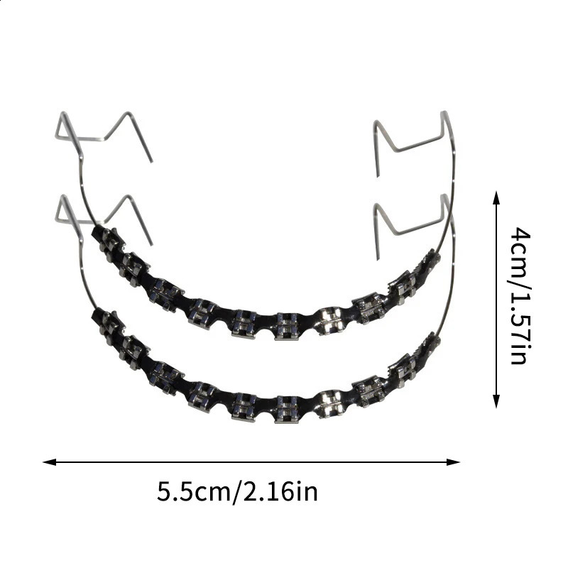 1pair Colorful Hook Temporary Tooth Decoration With Metal Wires Metal Bracket And Orthodontic Ligature Ties Dental Decorations 241226
