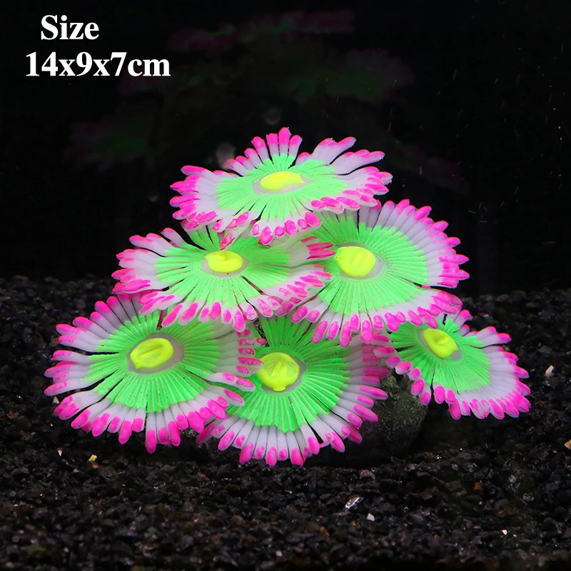 Silicone Simulated Sea Anemone Night Glow Effect Fish Tank Decoration Aquarium Underwater World Plant Decoration Accessories 241225