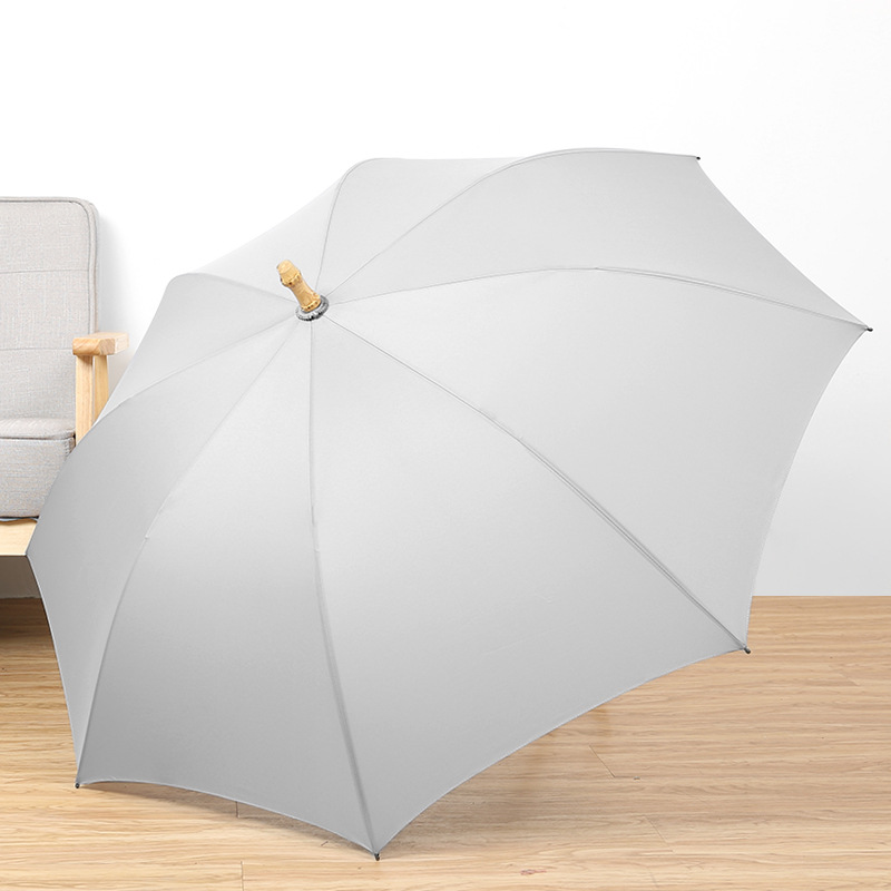 Elegant Long Handled Umbrella with Real Wood Handle - Ideal for Business & Daily Use in Any Season