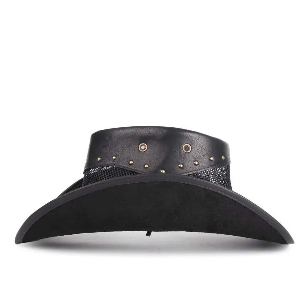 Designer Mens and Womens Leather Western Cowboy Hat Knight C Breathable Sun Hat Top Gorilla Para Hombres W241225