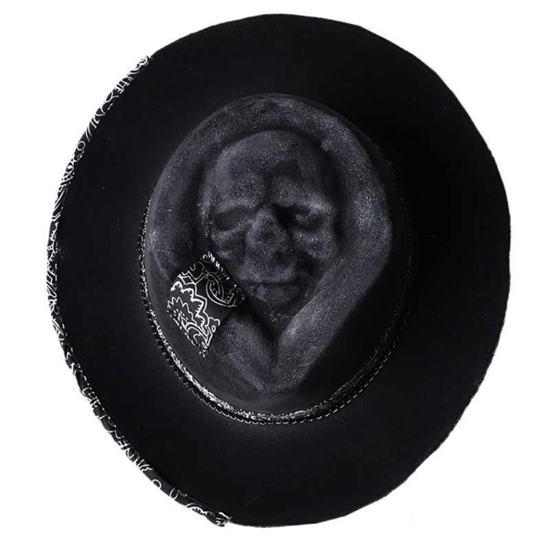 Tren Halloween Skeleton Cowboy Hat Fashionable and Unique Neutral Earphones Fashionable and Punk Earphones Direct Shipping W241225