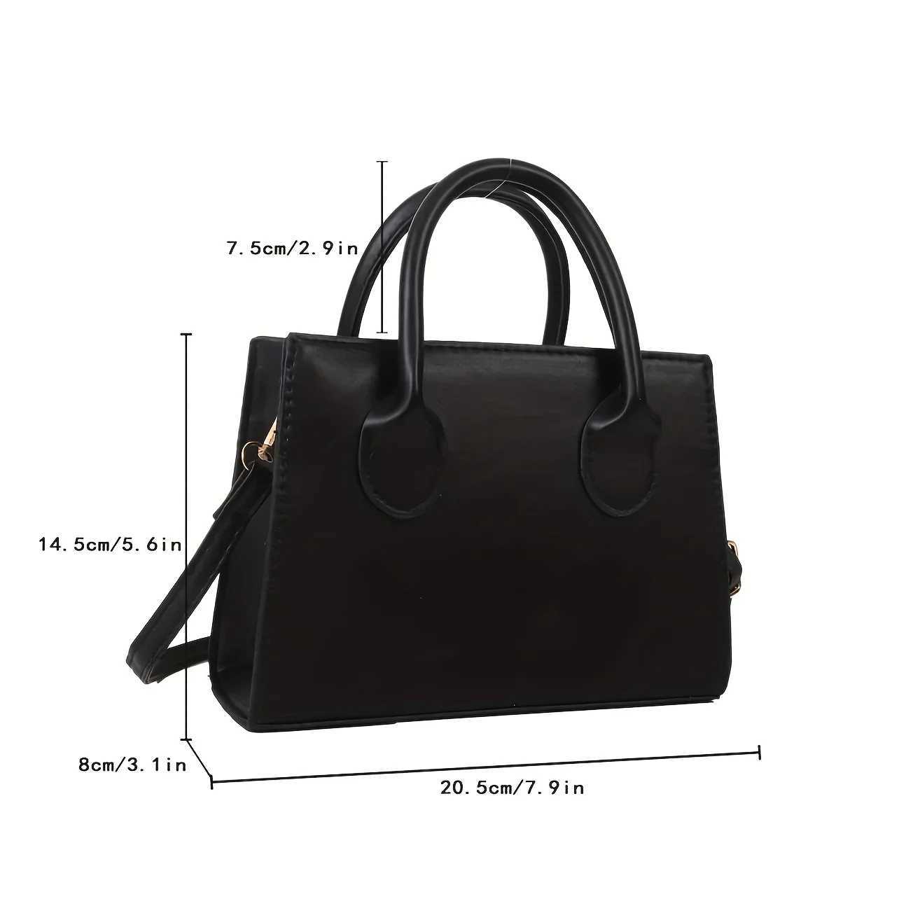 Minimalist Black Small Square Abg All-Mah Top Handle Purse Classic Shoulder Bag For WorkXJ241225