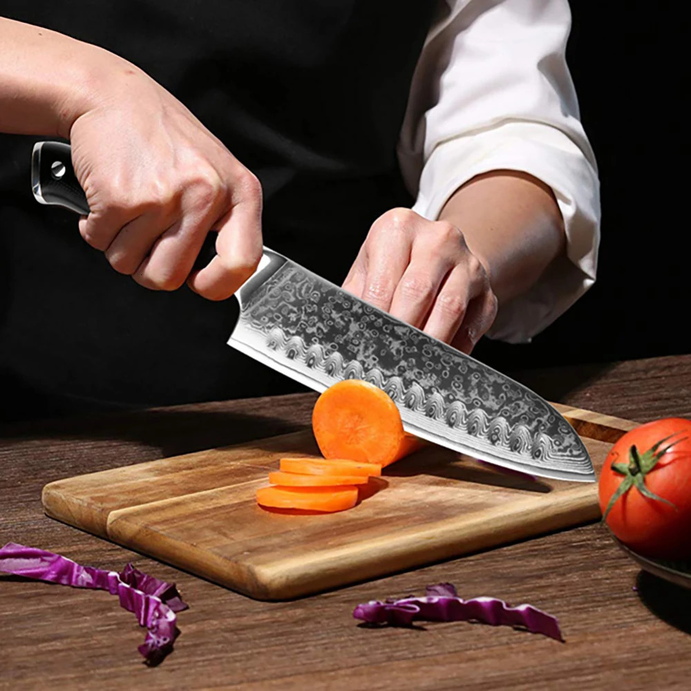 XITUO Damascus Kitchen Knife 1-9PC 67th Floor Japanese Damascus Steel Chef Knife Sharp Sankotu Cleaver Boning Paring Knife G10 Hand 241225