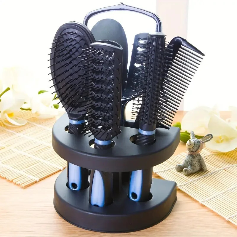 5Pcs Comb Brush Set Professional Salon Styling Set with Antistatic Comb Makeup Mirror Dress Up Storage Tool Set for Women 241225