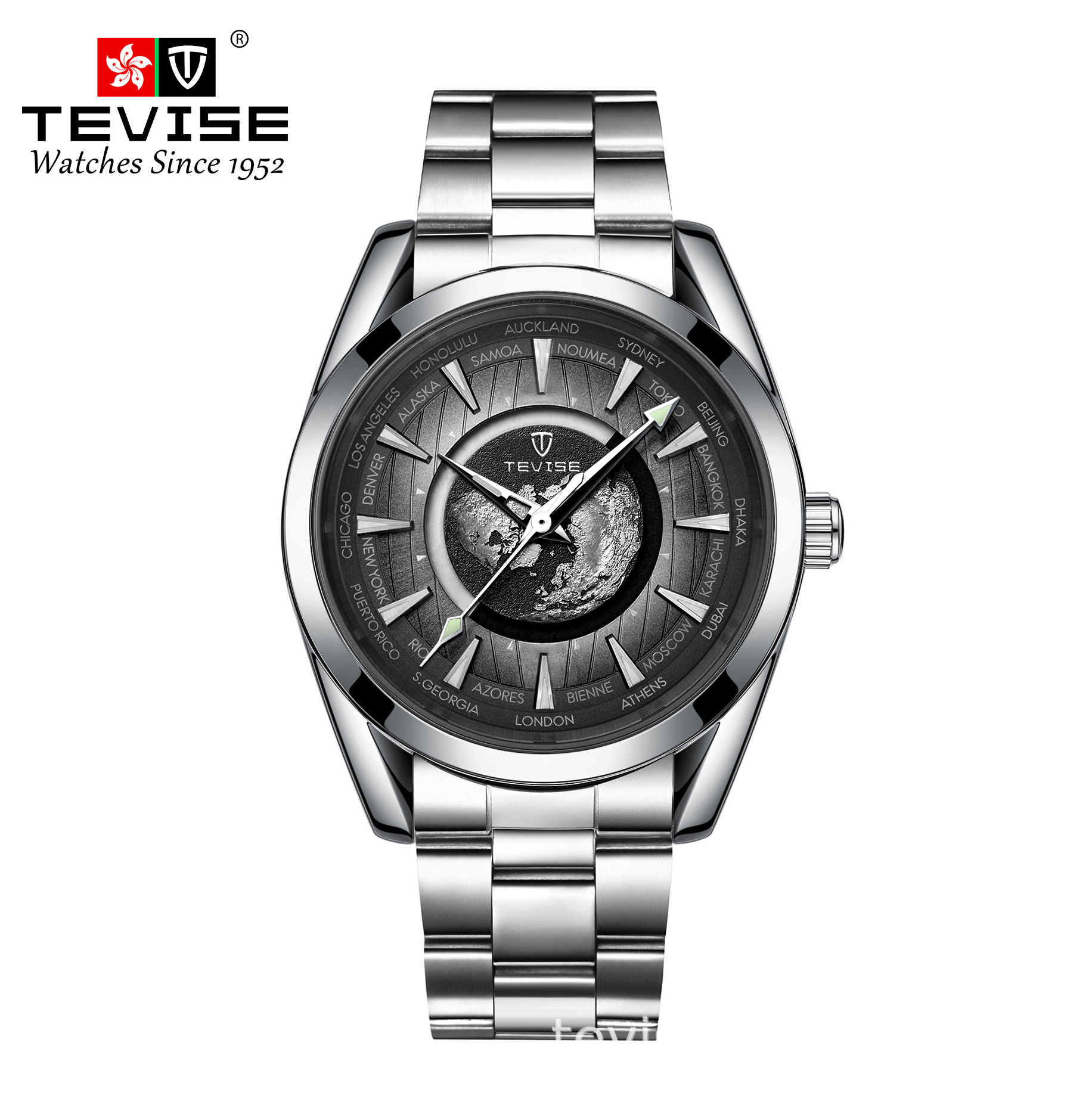 Swiss TEVISE Mens Automatic Mechanical Watch, Waterproof with Steel Strap Men Luxury Watch Mens Wtainless Wrist Watches Waterproof Wristwatch with box