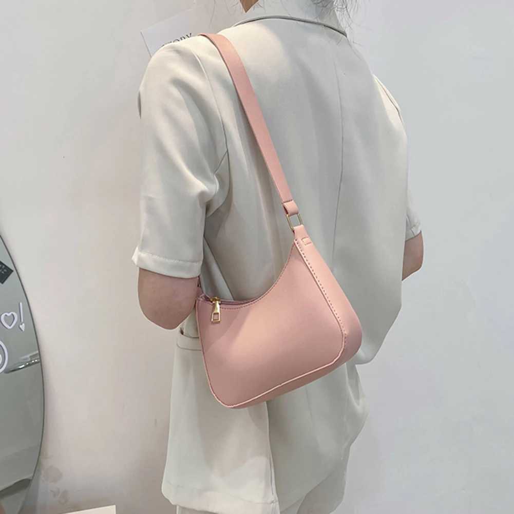 Womens Bag 2022 Trend Handbags Female Handbags Solid Color PU Leather Shoulder Underarm Bag Ladies Shopper Hobos Bag XJ250605