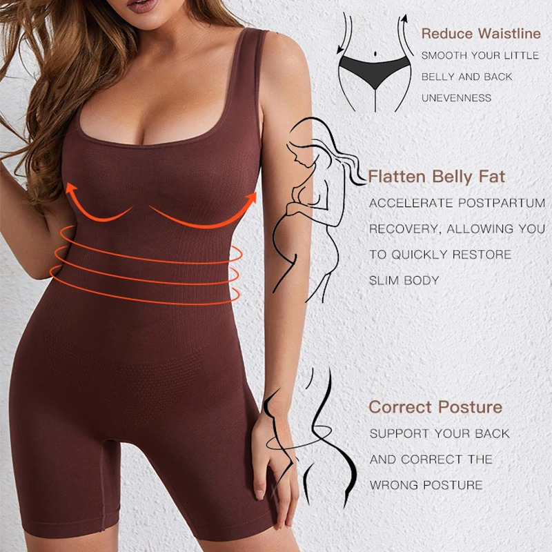 Women Postpartum Shapewear Bodysuit Tummy Control Body Shaper Seamless Colombia Fajas Belly Tight Push Up Butt Lifter Underwear 241225