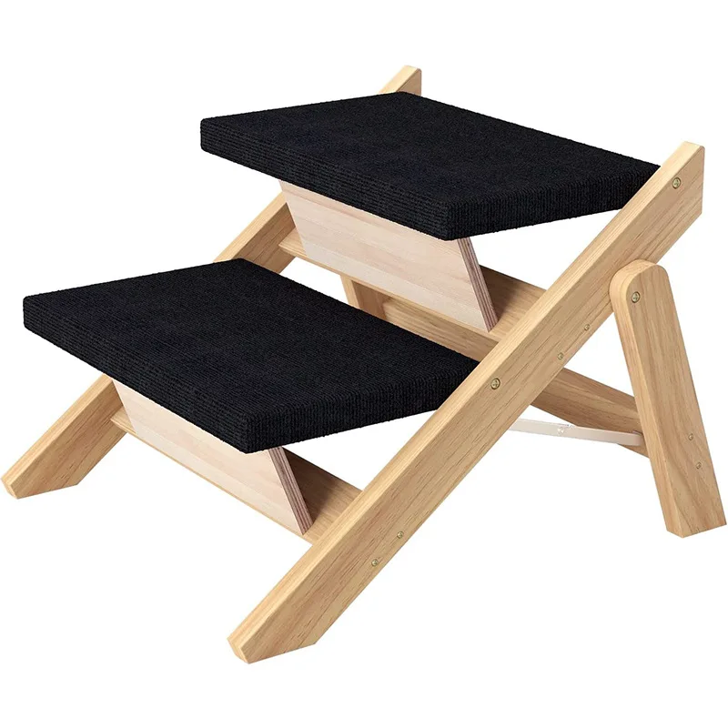 Wooden Dog Ladder Outdoor Indoor Portable Twice Dog Cat Ladder Pet Ladder