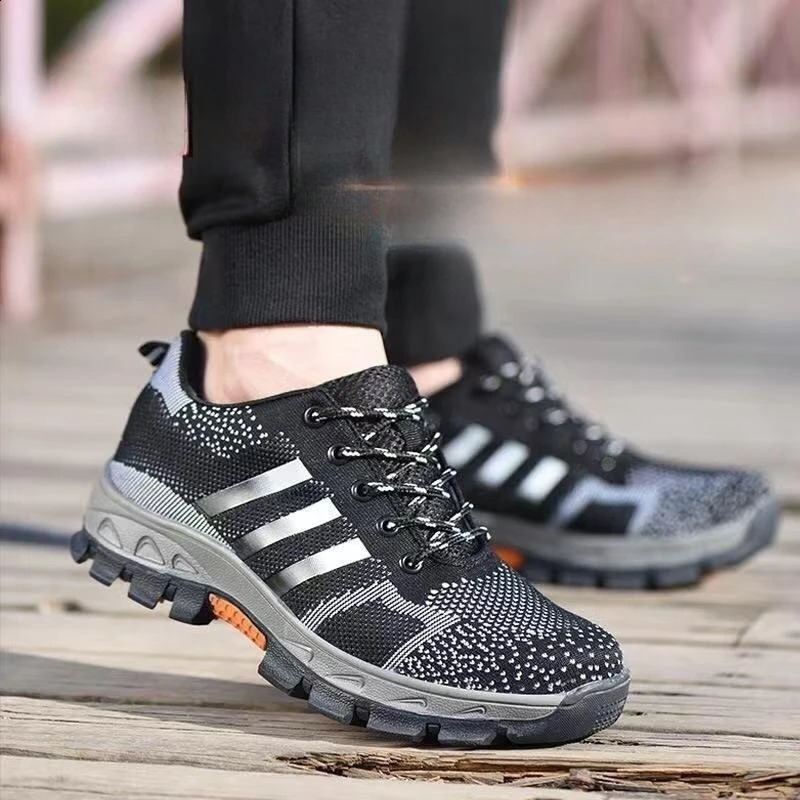 High Quality Unisex Men Steel Toe Cap Work Safety Shoes Puncture-Proof Boots Non Slip Sneakers Indestructible Shoes 3 Color 241226