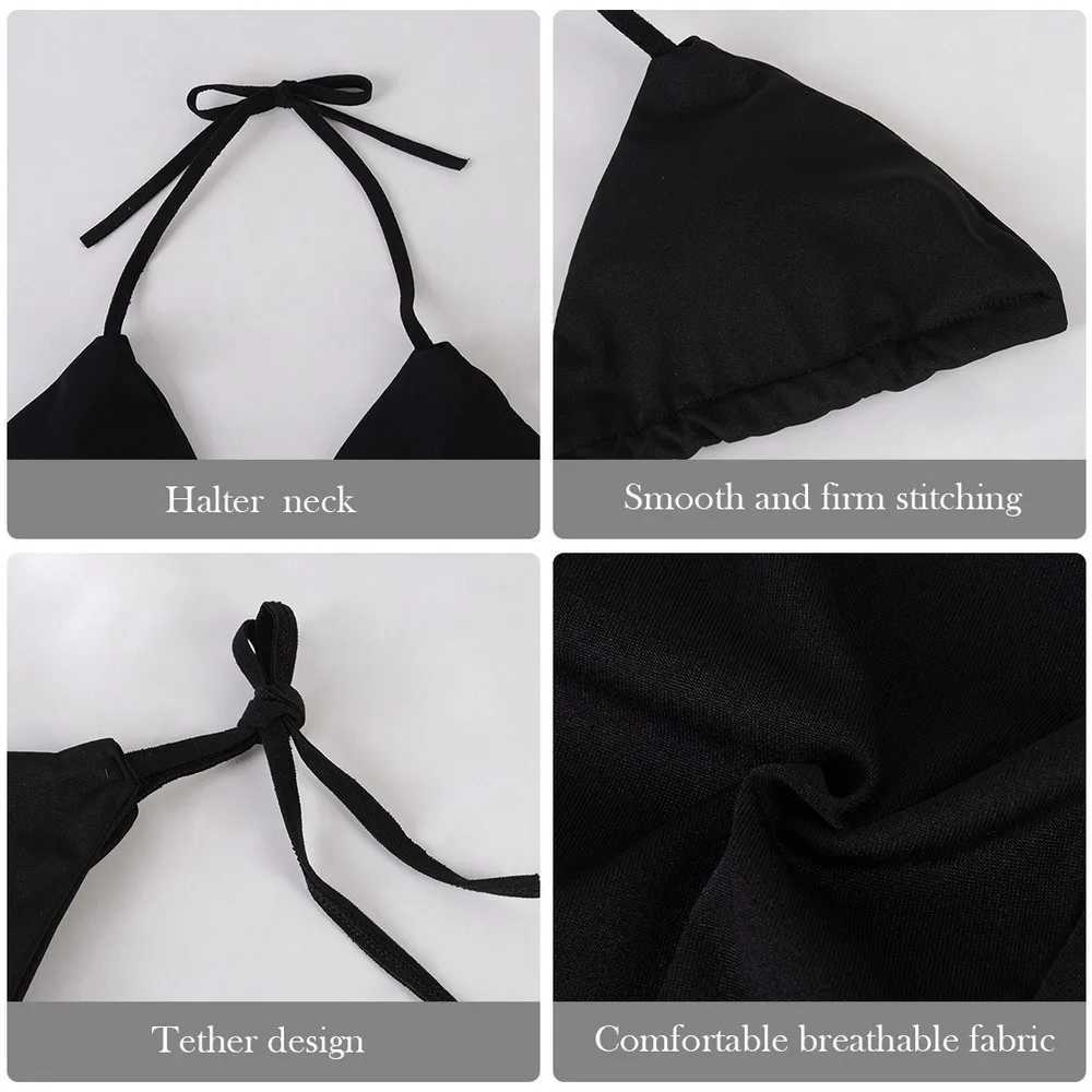 Brazilian swimsuit womens sexy bikini set push up pad bra two-piece swimsuit beach wear swimsuit womens swimsuitW241225