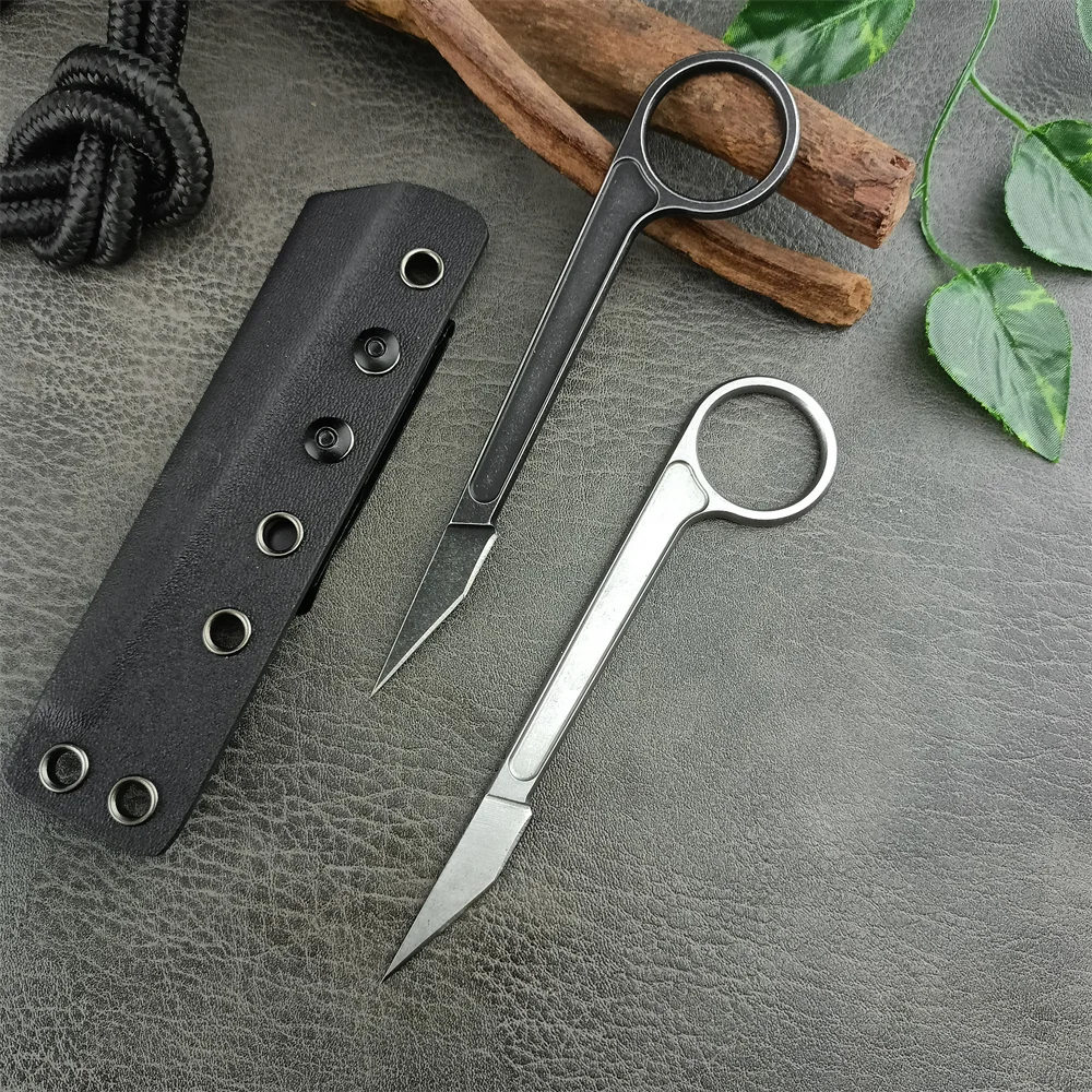 225 High Hardness Defense Full Tang Fixed Blade Pocket Knife with K-sheath 44C Stonewashed Tactical Knives Outdoors Hunting Tools Men Collector Gift 1518