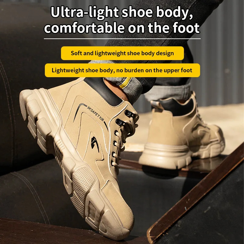 Work Safety Shoes Men Safety Boots Anti-smash Anti-stab Work Shoes Sneakers Steel Toe Shoes Male Work Boot Indestructible 241226
