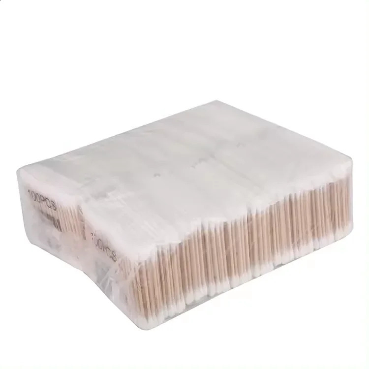 High Quality 100Pcs Wooden Bamboo Swabs Disposable Biodegradable Cotton Swabs Sticks Baby Ear Cotton Buds Q Tips Cotton Swabs 241226