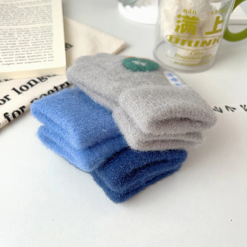 Cartoon Car Baby Gloves Winter Thick Knit Warm Boy Girl Full Finger Mittens Outdoor Windproof Toddler Kids Five 241225