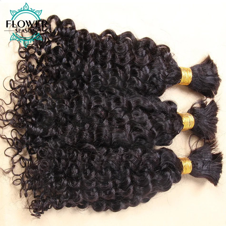 For Braiding Wholesale Burmese Boho Braids Human Extensions No Weft Double Drawn Curly Hair Bulk 3Bundles 241226